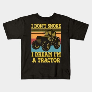 I Dream I'm A Tractor Kids T-Shirt